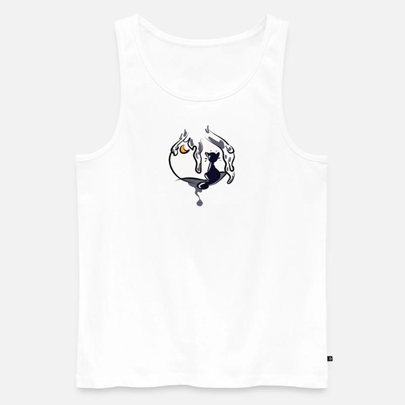 Katzen Kugel - Männer Premium Bio Tank Top - Weiß