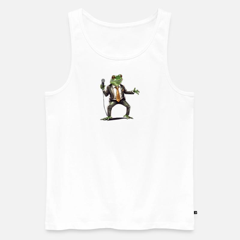 Frosch-Comedian - Männer Premium Bio Tank Top - Weiß
