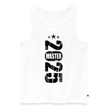 Master 2025 Vintage - Männer Premium Bio Tank Top - Weiß - Vorne - Michal (187cm)