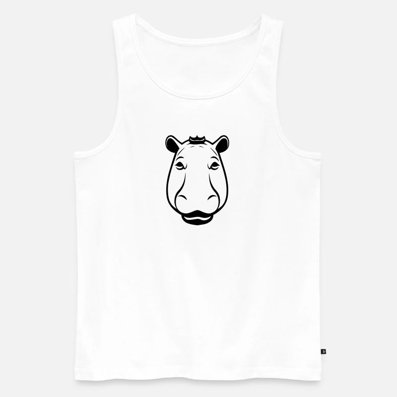 Nilpferd - Männer Premium Bio Tank Top - Weiß