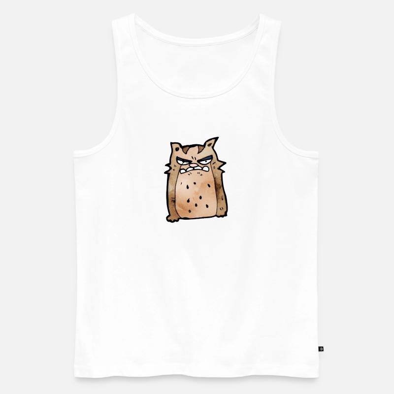 crumpy cat cartoon #2 - Männer Premium Bio Tank Top - Weiß