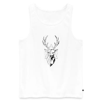 Hirsch - Männer Premium Bio Tank Top - Weiß - Vorne - Michal (187cm)