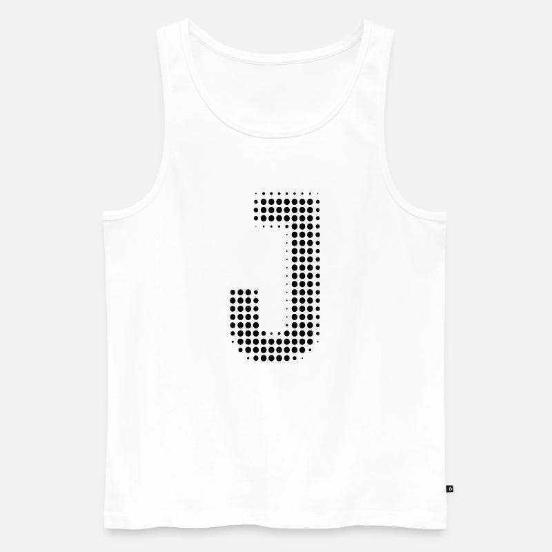 J Buchstabe Punkte Raster - Männer Premium Bio Tank Top - Weiß