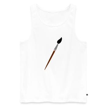 Pinsel - Männer Premium Bio Tank Top - Weiß - Vorne - Michal (187cm)