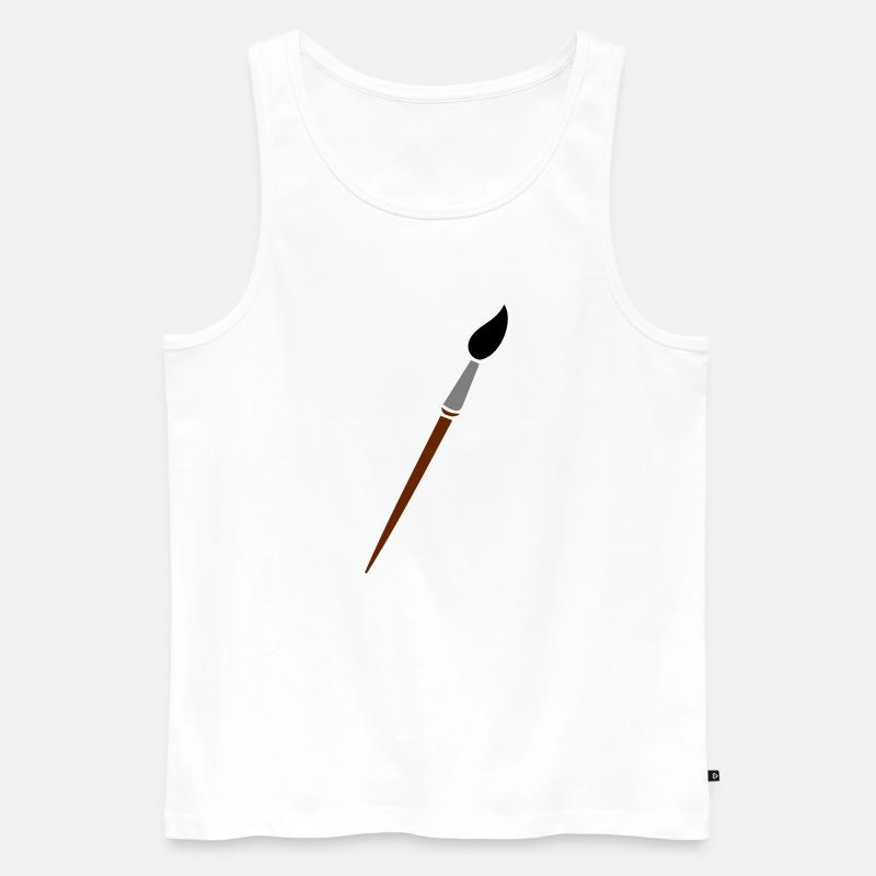 Pinsel - Männer Premium Bio Tank Top - Weiß