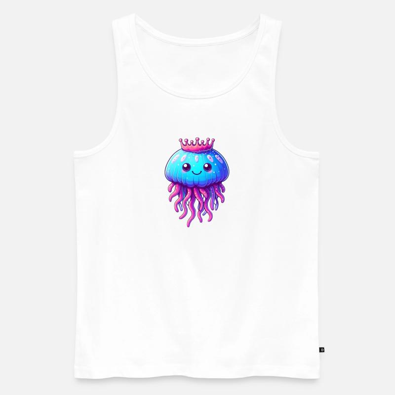 Eine Qualle mit Krone - Männer Premium Bio Tank Top - Weiß