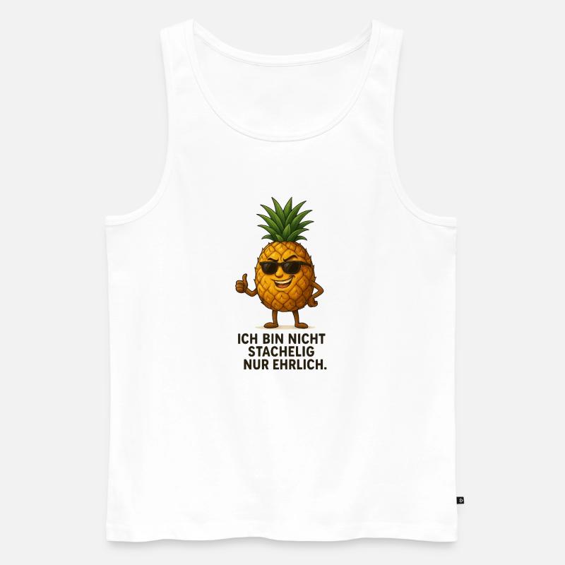 Ananas mit Stil und Ehrlichkeit - Männer Premium Bio Tank Top - Weiß