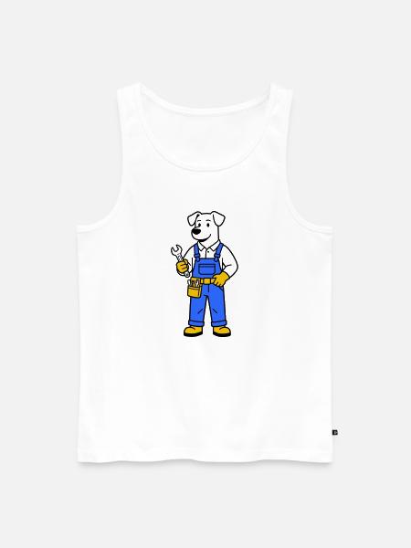 dog plumber - Men's Premium Organic Tank Top - white