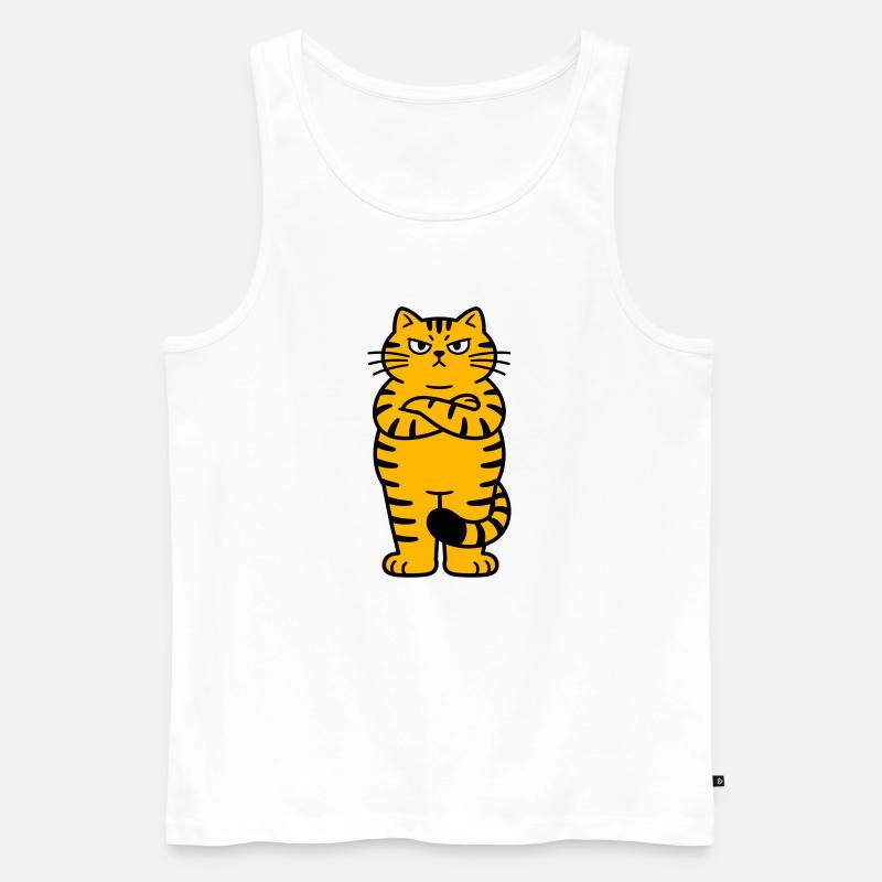 chagrijnige kat comic - Männer Premium Bio Tank Top - Weiß