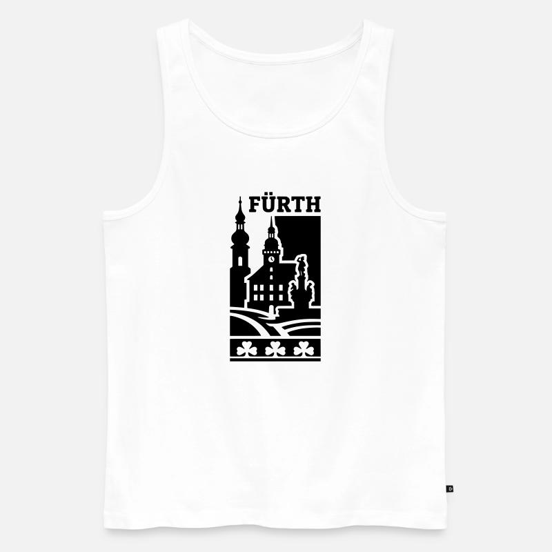 Fürth Silhouette Wahrzeichen - Männer Premium Bio Tank Top - Weiß