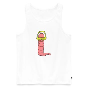 Cool Party Worm DJ - Débardeur bio Premium Homme - blanc - Devant - Michal (187cm)