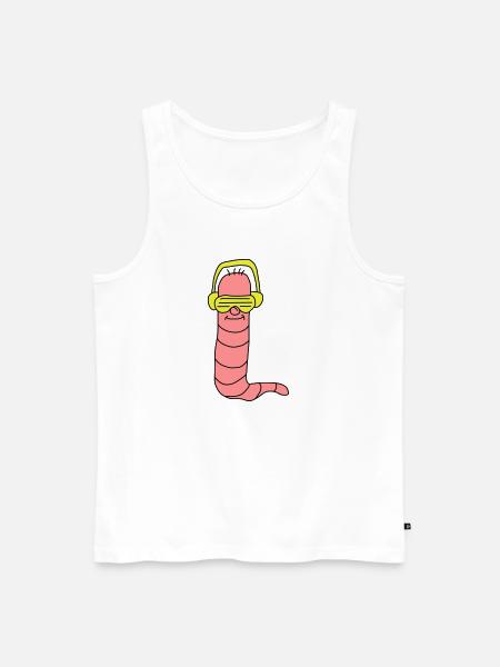 Cool Party Worm DJ - Men's Premium Organic Tank Top - white