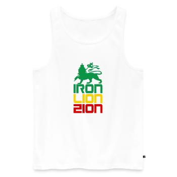 iron lion zion - Débardeur bio Premium Homme - blanc - Devant - Michal (187cm)