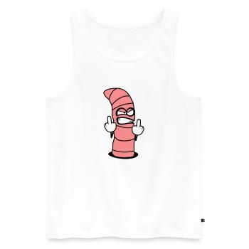 Böser Wurm Design - Männer Premium Bio Tank Top - Weiß - Vorne - AI Model Male 178 light (178cm)
