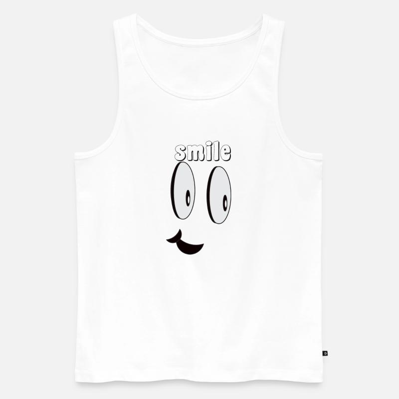 smile lächle lächeln - Männer Premium Bio Tank Top - Weiß