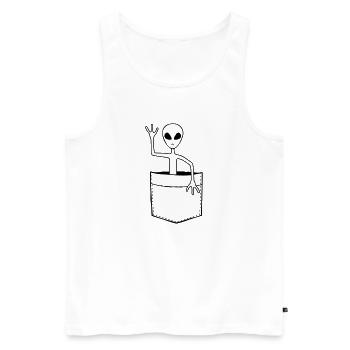 Sac Alien vagues friendly - Débardeur bio Premium Homme - blanc - Devant - Michal (187cm)