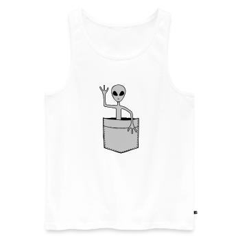 Hemdtasche Science Fiction Alien - Männer Premium Bio Tank Top - Weiß - Vorne - Michal (187cm)