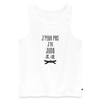 Judo , Judoka , Dojo , Martial Art - Débardeur bio Premium Homme - blanc - Devant - AI Model Male 178 light (178cm)