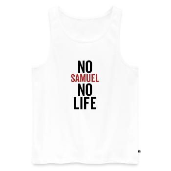 Kein Samuel Kein Leben - Männer Premium Bio Tank Top - Weiß - Vorne - AI Model Male 178 light (178cm)