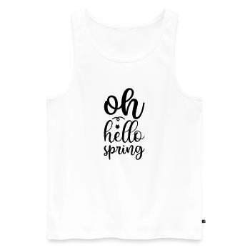 10 oh bonjour printemps - Débardeur bio Premium Homme - blanc - Devant - AI Model Male 178 light (178cm)