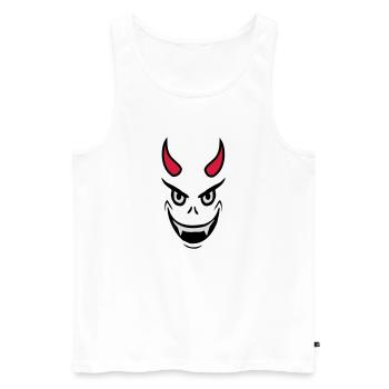 Conception du visage du diable maléfique - Débardeur bio Premium Homme - blanc - Devant - AI Model Male 178 light (178cm)