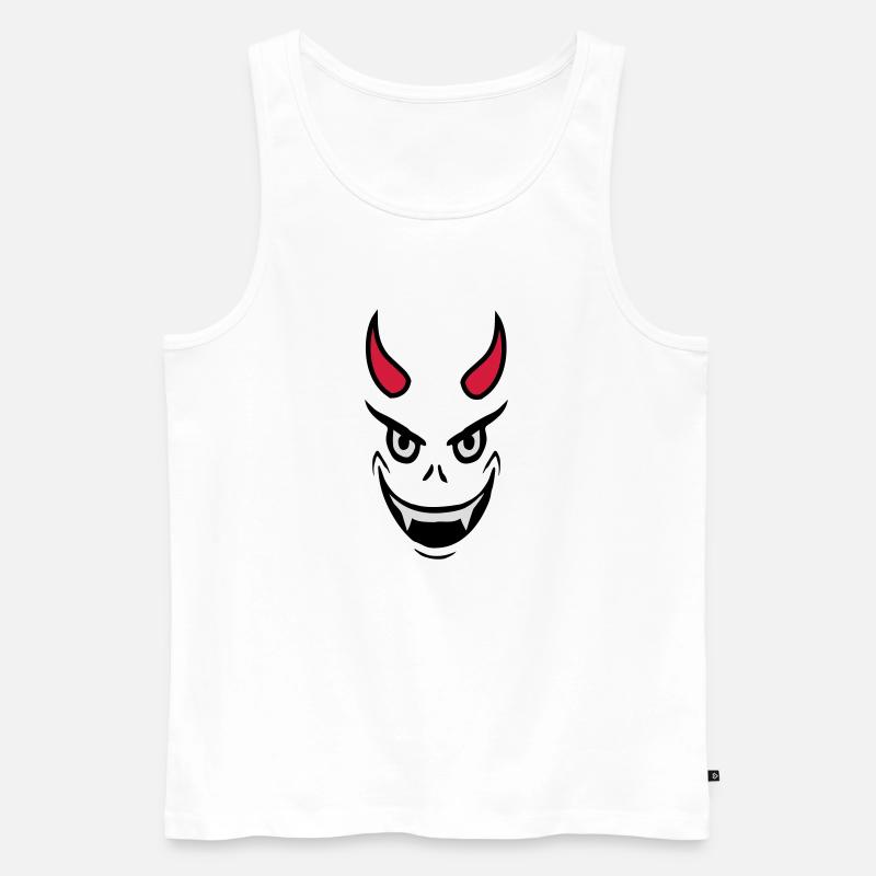 Böser Teufel Gesicht Design - Männer Premium Bio Tank Top - Weiß