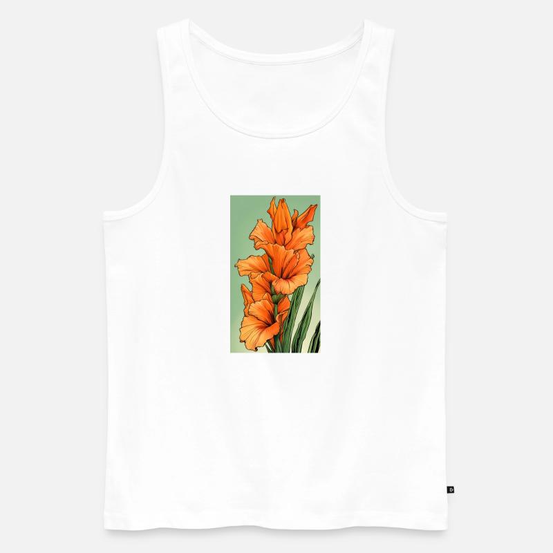 Orange Gladiolus Gladiolus - Männer Premium Bio Tank Top - Weiß