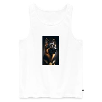 Dog German Shepherd - Men's Premium Organic Tank Top - white - Front - AI Model Male 178 light (178cm)