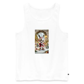 Weihnachtshase - Männer Premium Bio Tank Top - Weiß - Vorne - AI Model Male 178 light (178cm)