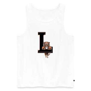 Letter l tiger - gift idea - Men's Premium Organic Tank Top - white - Front - Michal (187cm)