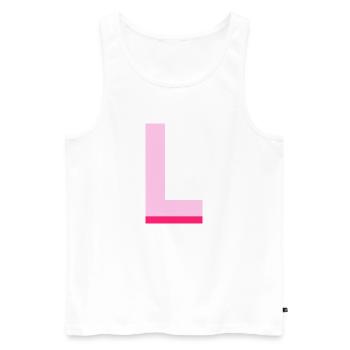 Pop und moderner rosa Buchstabe l - Männer Premium Bio Tank Top - Weiß - Vorne - Michal (187cm)