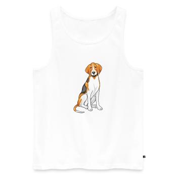 Sitzender Foxhound - Männer Premium Bio Tank Top - Weiß - Vorne - AI Model Male 178 light (178cm)