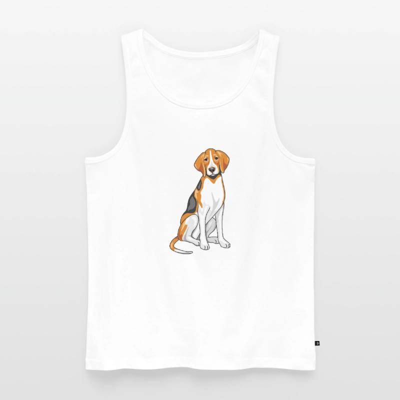 Sitzender Foxhound Männer Premium Bio Tank Top