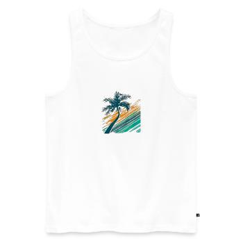 Palm Tree Logo - Débardeur bio Premium Homme - blanc - Devant - AI Model Male 178 light (178cm)
