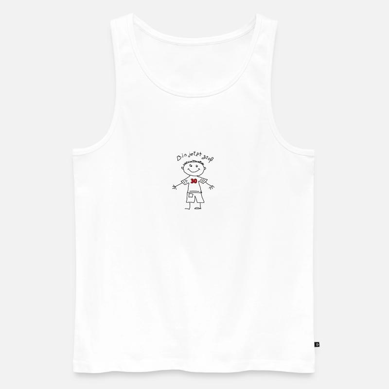 Geburtstagsshirt "bin jetzt groß" 30ter Geburtstag - Männer Premium Bio Tank Top - Weiß