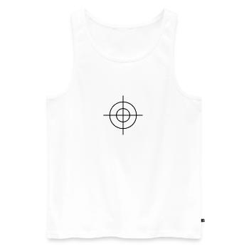 Fadenkreuz - Männer Premium Bio Tank Top - Weiß - Vorne - Michal (187cm)