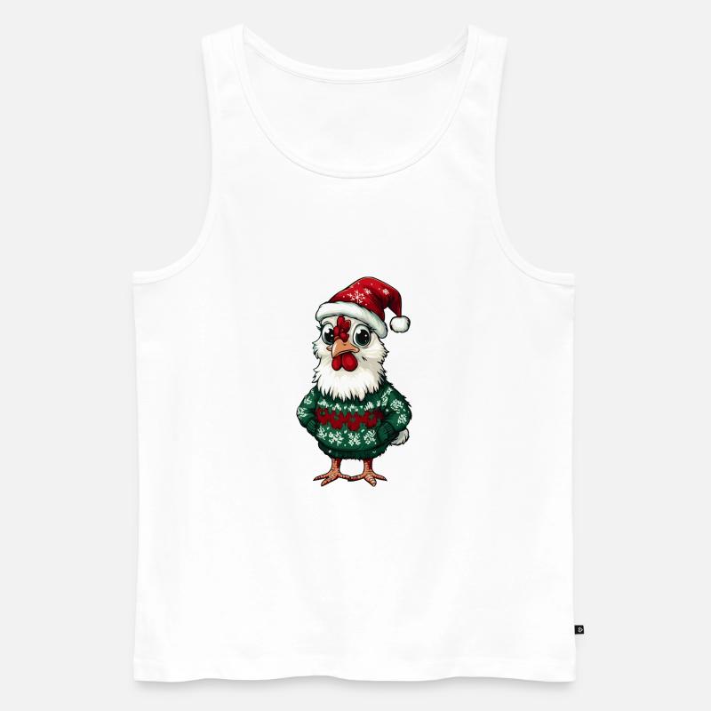 Hahn Weihnachten Comic - Männer Premium Bio Tank Top - Weiß