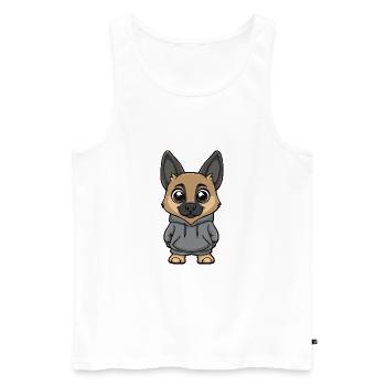 Schäferhund Hund Lustig - Männer Premium Bio Tank Top - Weiß - Vorne - Michal (187cm)
