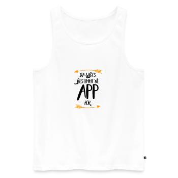 Da gibt s bestimmt ne App für - Männer Premium Bio Tank Top - Weiß - Vorne - Michal (187cm)