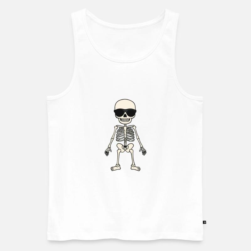 Skelett Comic Halloween Cool - Männer Premium Bio Tank Top - Weiß