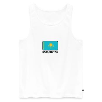 National Flag Of Kazakhstan - Men's Premium Organic Tank Top - white - Front - AI Model Male 178 light (178cm)