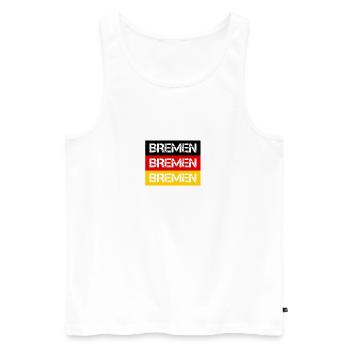 STADT BREMEN, DEUTSCHLAND - Männer Premium Bio Tank Top - Weiß - Vorne - Michal (187cm)
