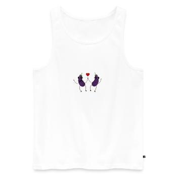 Aubergines who love each other - Men's Premium Organic Tank Top - white - Front - Michal (187cm)