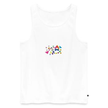Building blocks - Men's Premium Organic Tank Top - white - Front - AI Model Male 178 light (178cm)