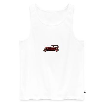 Retro Auto - Männer Premium Bio Tank Top - Weiß - Vorne - AI Model Male 178 light (178cm)