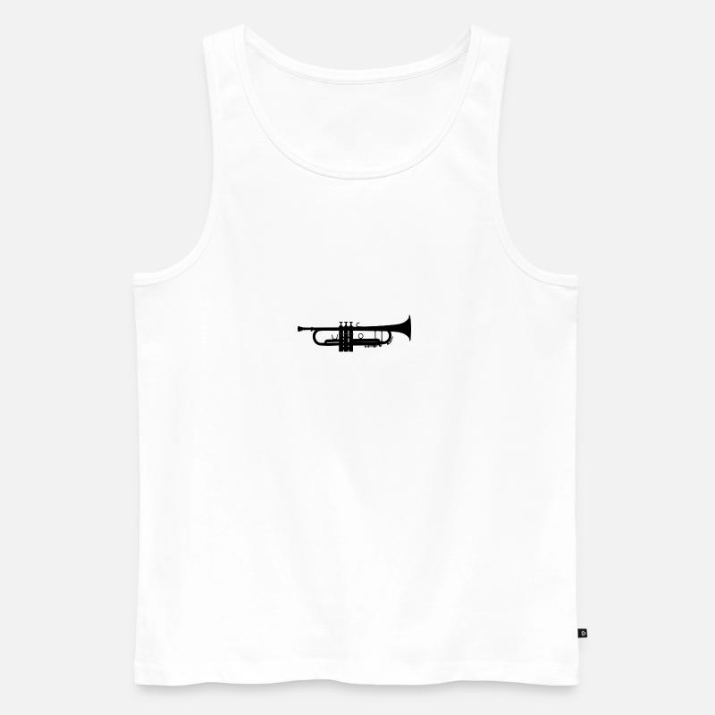 Trompete - Männer Premium Bio Tank Top - Weiß