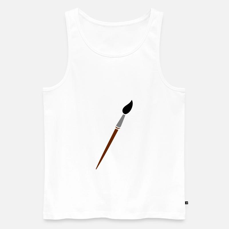 Pinsel - Männer Premium Bio Tank Top - Weiß