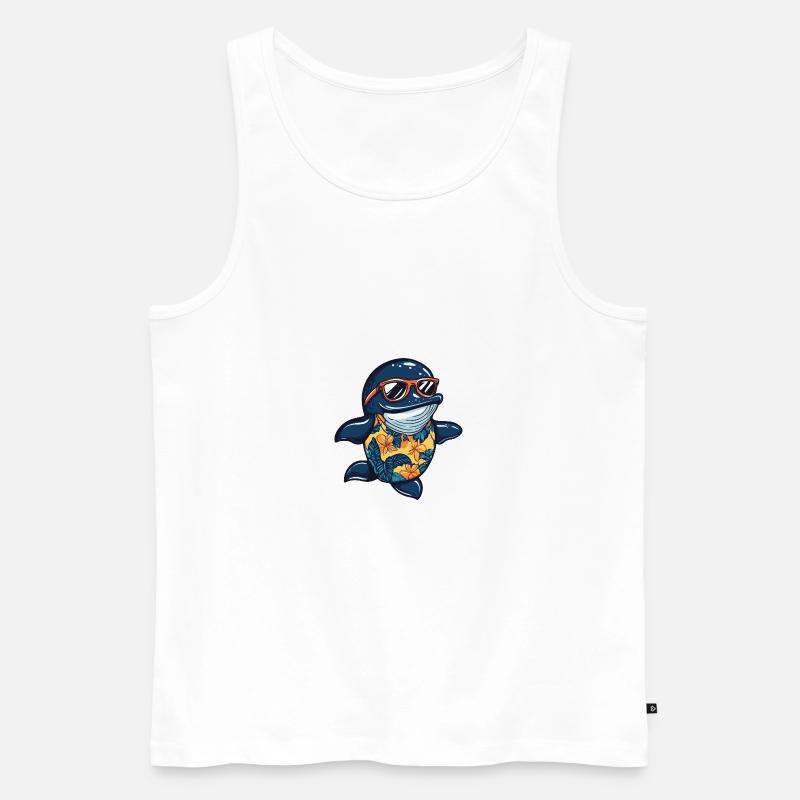 Wal Comic Urlaub - Männer Premium Bio Tank Top - Weiß