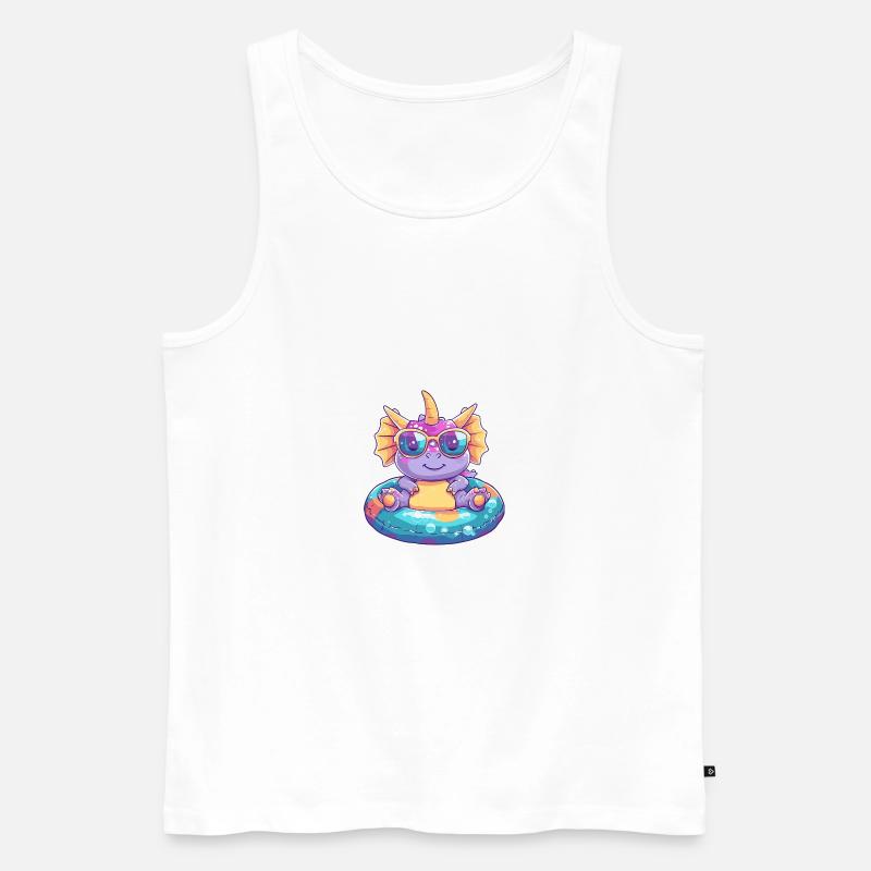 Dinosaurier triceratops Comic Cool - Männer Premium Bio Tank Top - Weiß