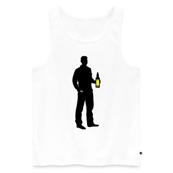 Drinker Silhouette Icon - Men's Premium Organic Tank Top - white - Front - AI Model Male 178 light (178cm)